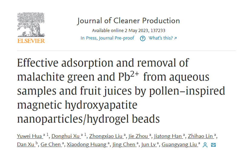 The quality and safety research group developed a new type of biomimetic hydrogel microspheres for the adsorption and removal of mixed pollutants